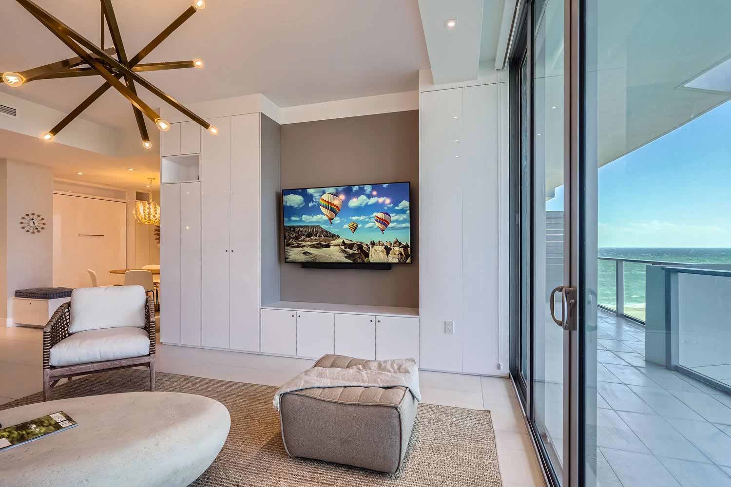 living room & balcony